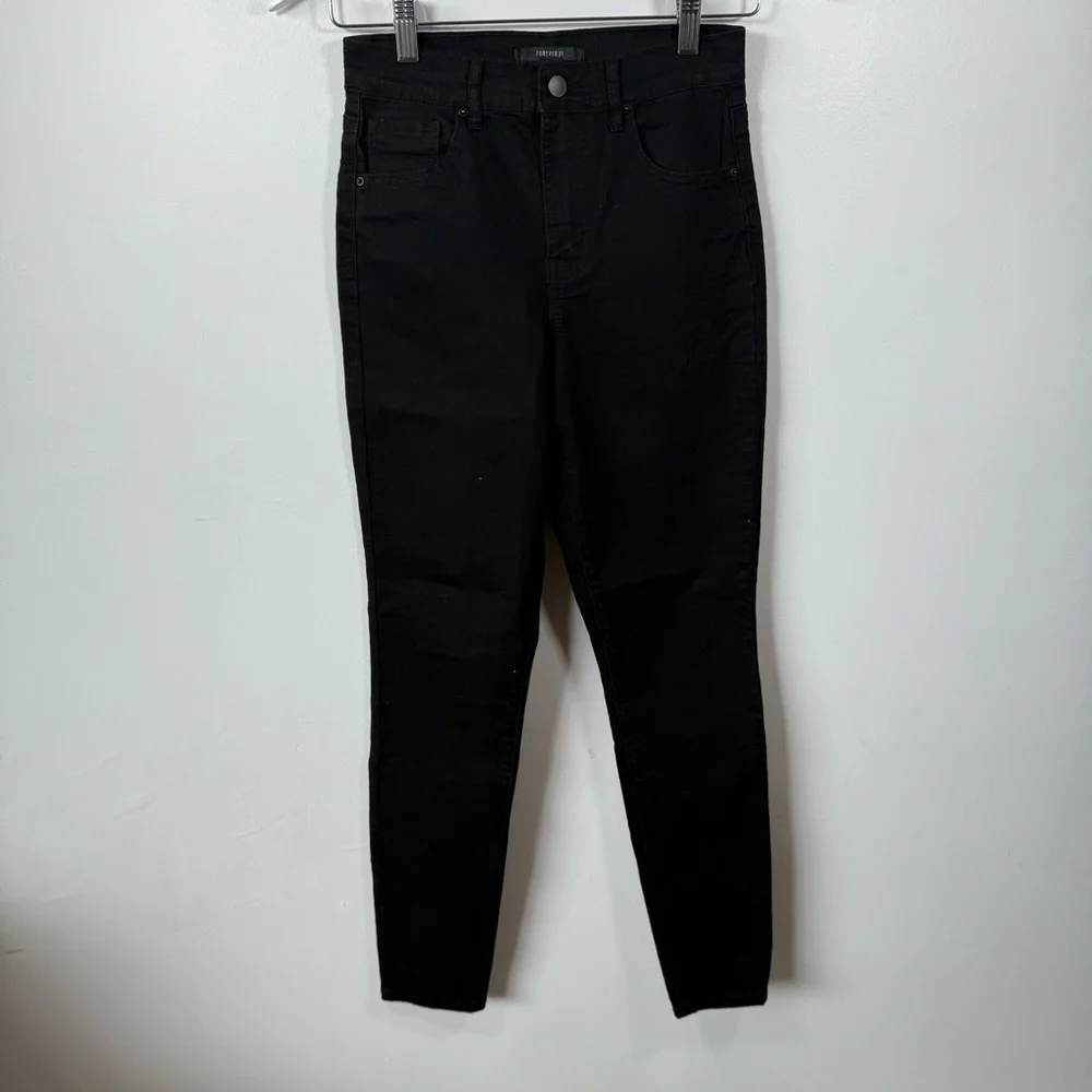 Forever 21 Women’s Black High-Rise Skinny Jeans – Size 25, Stretch Denim